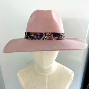 Wyeth lavender hard brim cowboy cowgirl country western hat with ribbon